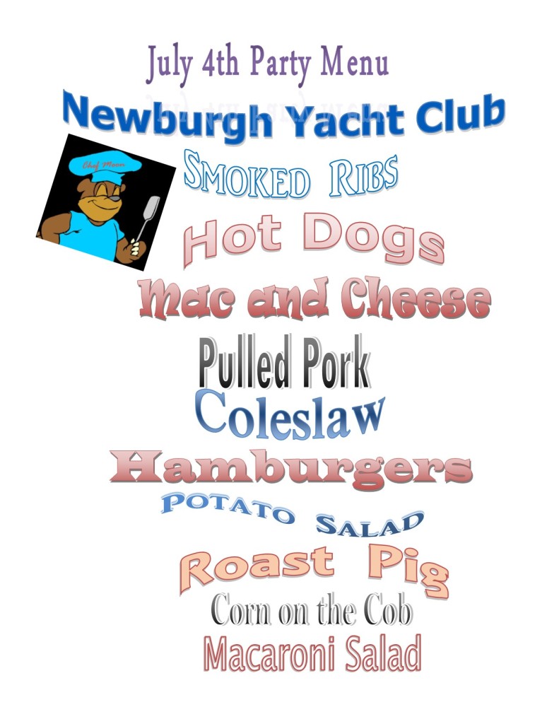 July 4 Party 2015 Flyer 2 Menu