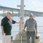 Vincent Guerino being introduced at the club's flag pole during the Blessing of the Fleet.