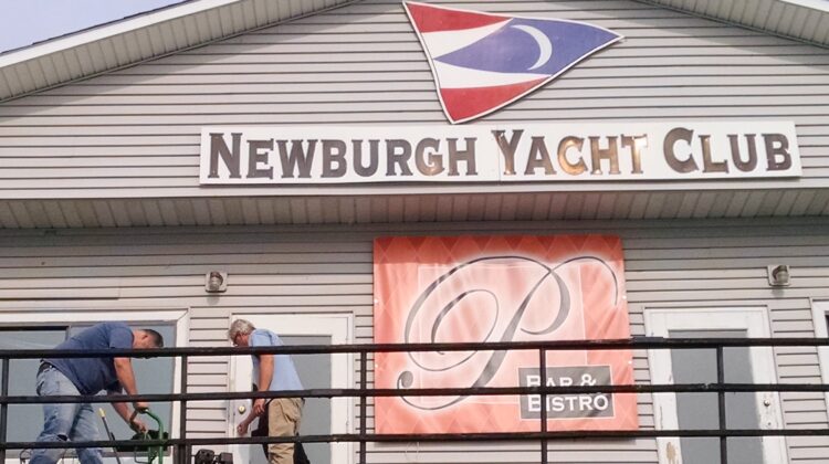 Clean of clubhouse at Newburgh Yacht Club
