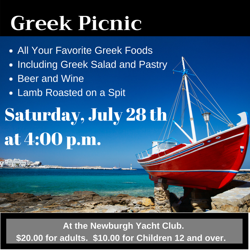 Greek Picnic, Newburgh Yacht Club, July 28th